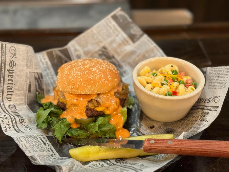 The Star-Spangled Burger created by Blarney Stone Pub for the 2024 Downtown Sioux Falls Burger Battle.