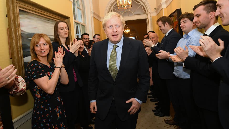 Boris Johnson the day after his election victory in 2019. That vote seemed to mark the start of a new political dynasty -- instead, the scandal-plagued Johnson was gone by mid-2022. - Stefan Rousseau/Getty Images