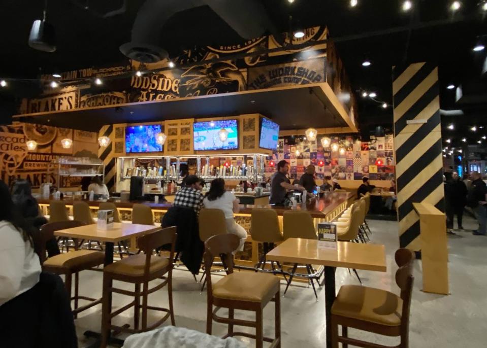 The large bar area at the new HopCat in Royal Oak.