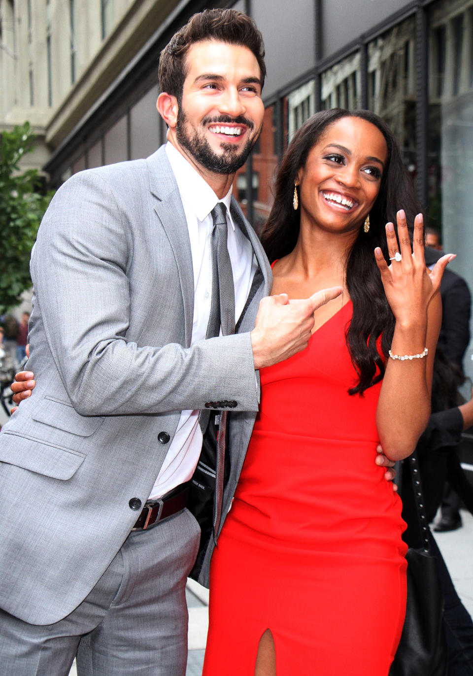 <p>After “Bachelorette” Lindsay and Abasolo were engaged in the show’s season finale, they did the usual round of TV interviews, including one at <em>AOL Live</em>. Now they’re free to live happily ever after, just like all the other <em>Bachelor </em>couples. Oh, wait… (Photo: RW/MediaPunch/IPX) </p>