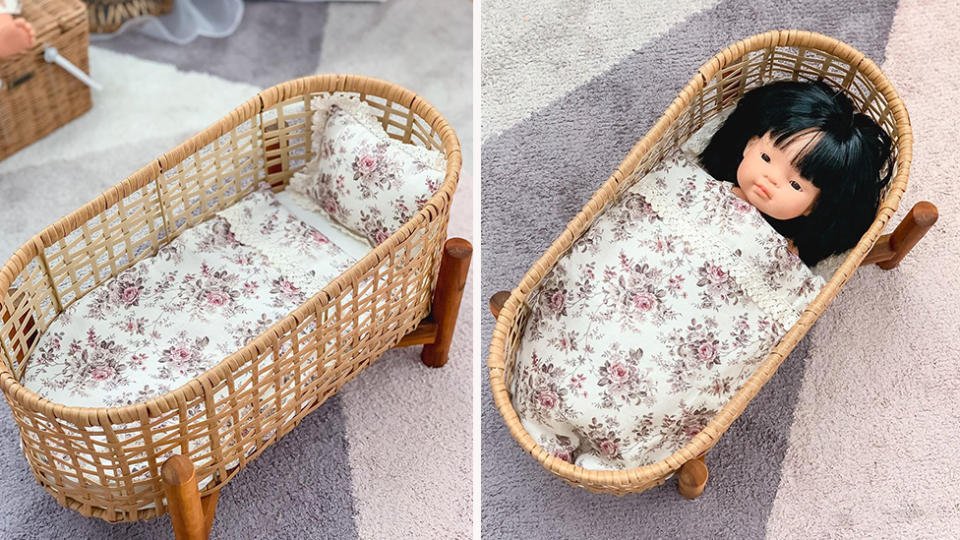 Kmart hack turns plant put into doll's bassinet