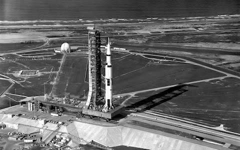 The Saturn V rocket prepares to launch Apollo 11 into space - Credit: NASA