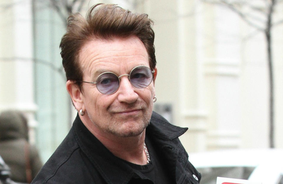 U2 frontman Bono is grieving for his beloved dog credit:Bang Showbiz