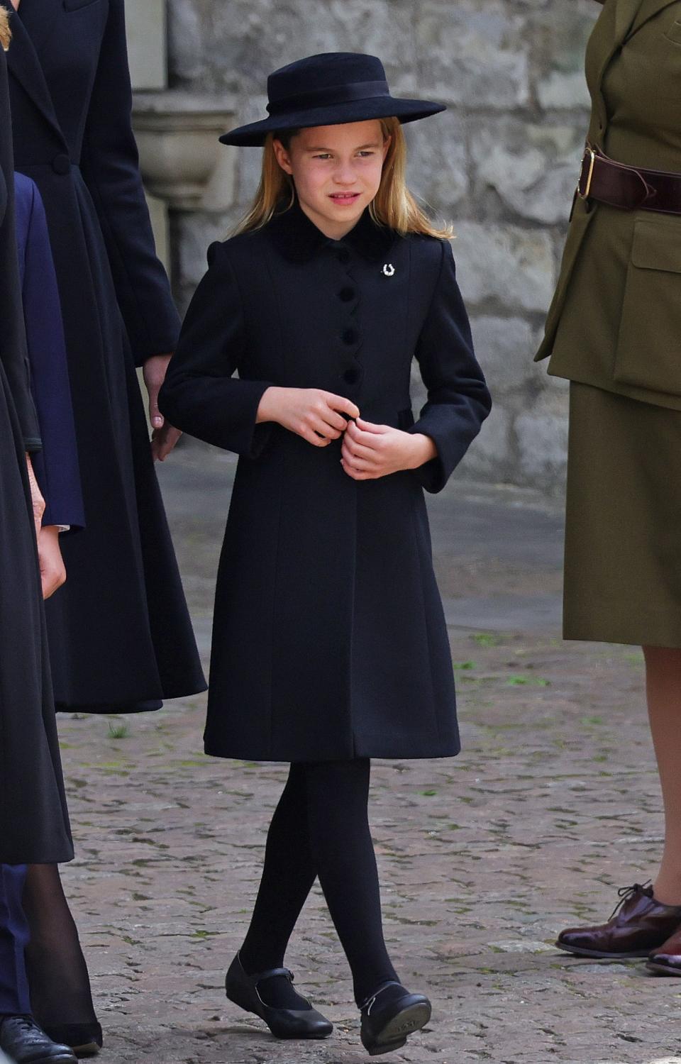 Princess Charlotte of Wales is seen leaving Westminster Abbey on September 19, 2022 in London, England.