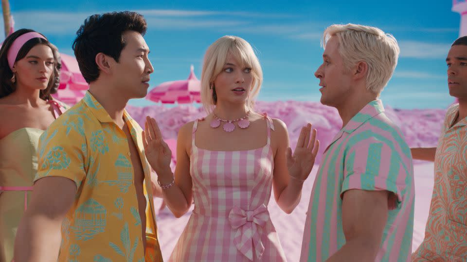 Emma Mackey, Simu Liu, Margot Robbie and Ryan Gosling in "Barbie" — who <em>isn't</em> in this movie? - Courtesy Warner Bros. Pictures