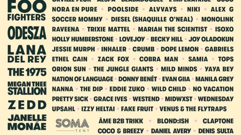 Outside Lands 2023 lineup poster