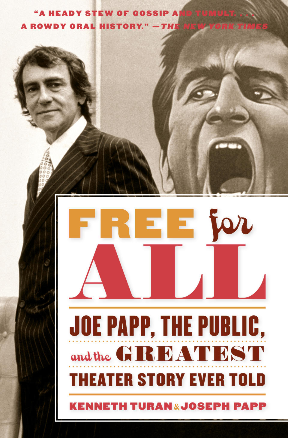 This photo shows the cover of “Free for All: Joe Papp, The Public, and the Greatest Theater Story Ever Told,” by Kenneth Turan and Joseph Papp. All things theater are among adult amusements worthy of holiday gifts. (Penguin Random House via AP)