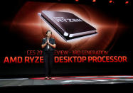 Lisa Su, president and CEO of AMD, talks about AMD's 3rd generation Ryzen desktop processor during a keynote address at the 2019 CES in Las Vegas, Nevada, U.S., January 9, 2019. REUTERS/Steve Marcus