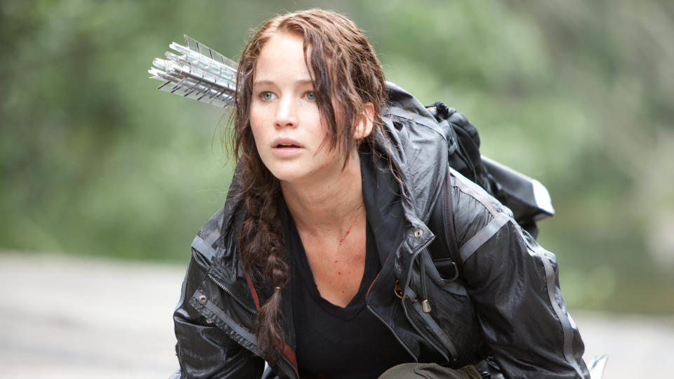 Jennifer Lawrence as Katniss Everdeen in 'The Hunger Games'. (Credit: Lionsgate)