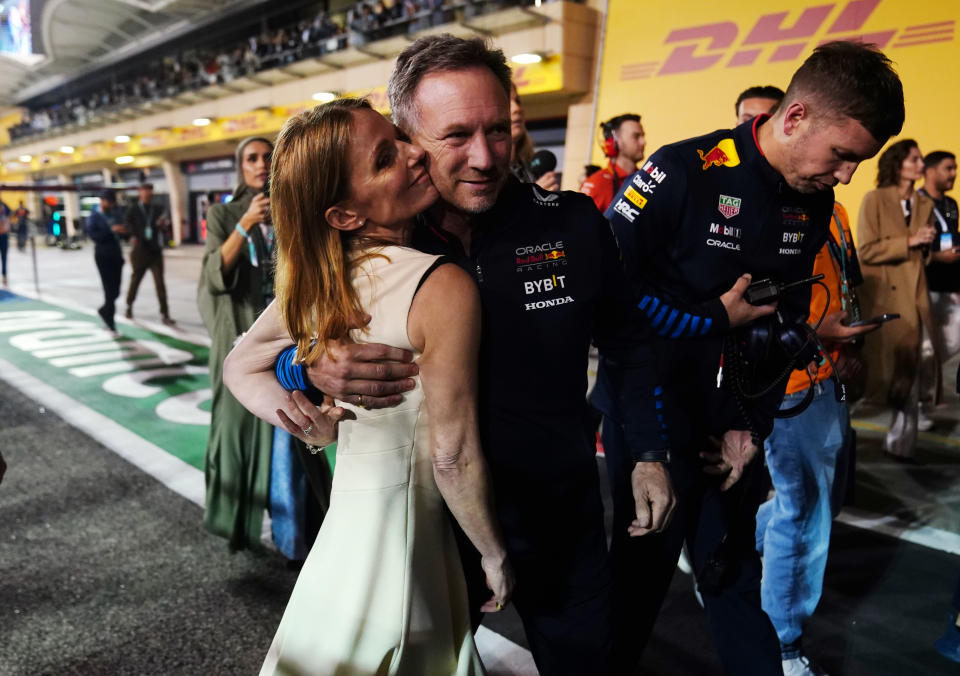 Geri Horner supported her husband Christian Horner at the Bahrain Grand Prix. (Getty)