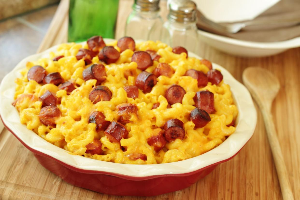 Macaroni and cheese with grilled hot dogs chunksPlease see some similar pictures from my portfolio: