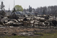 The devastated neighbourhood of Beacon Hill is seen after being ravaged by a wildfire in Fort McMurray, Alberta, Canada, May 13, 2016. REUTERS/Jason Franson/Pool