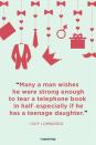 <p>"Many a man wishes he were strong enough to tear a telephone book in half―especially if he has a teenage daughter."</p>