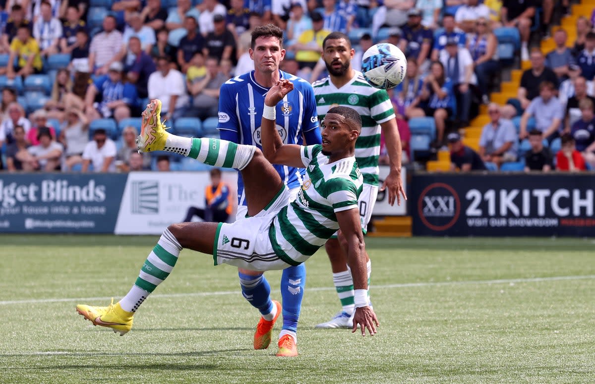 Moritz Jenz scores Celtic’s third goal (Steve Welsh/PA) (PA Wire)