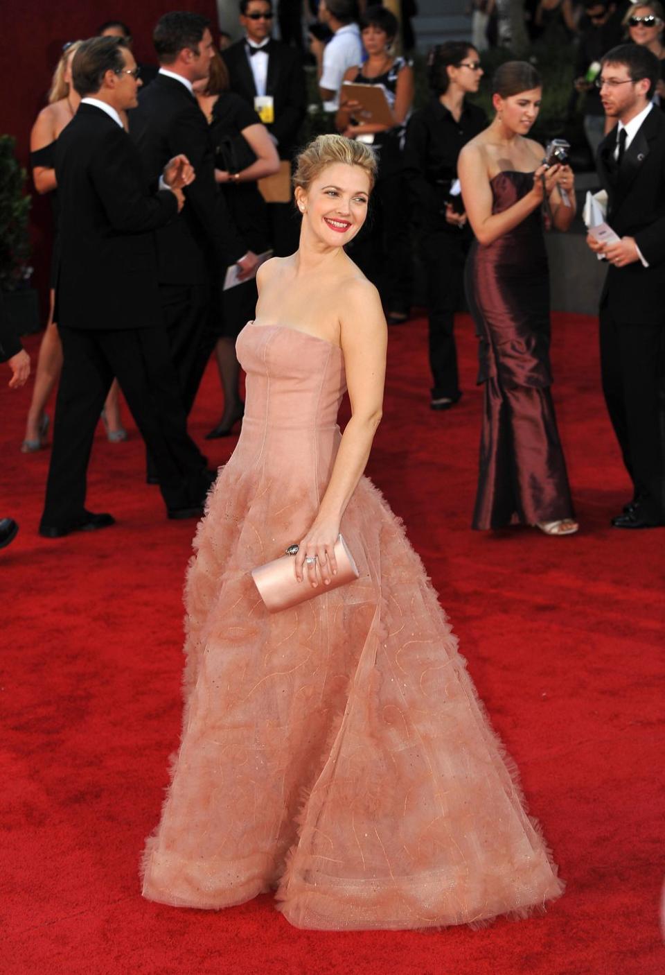 actress drew barrymore arrives on the re