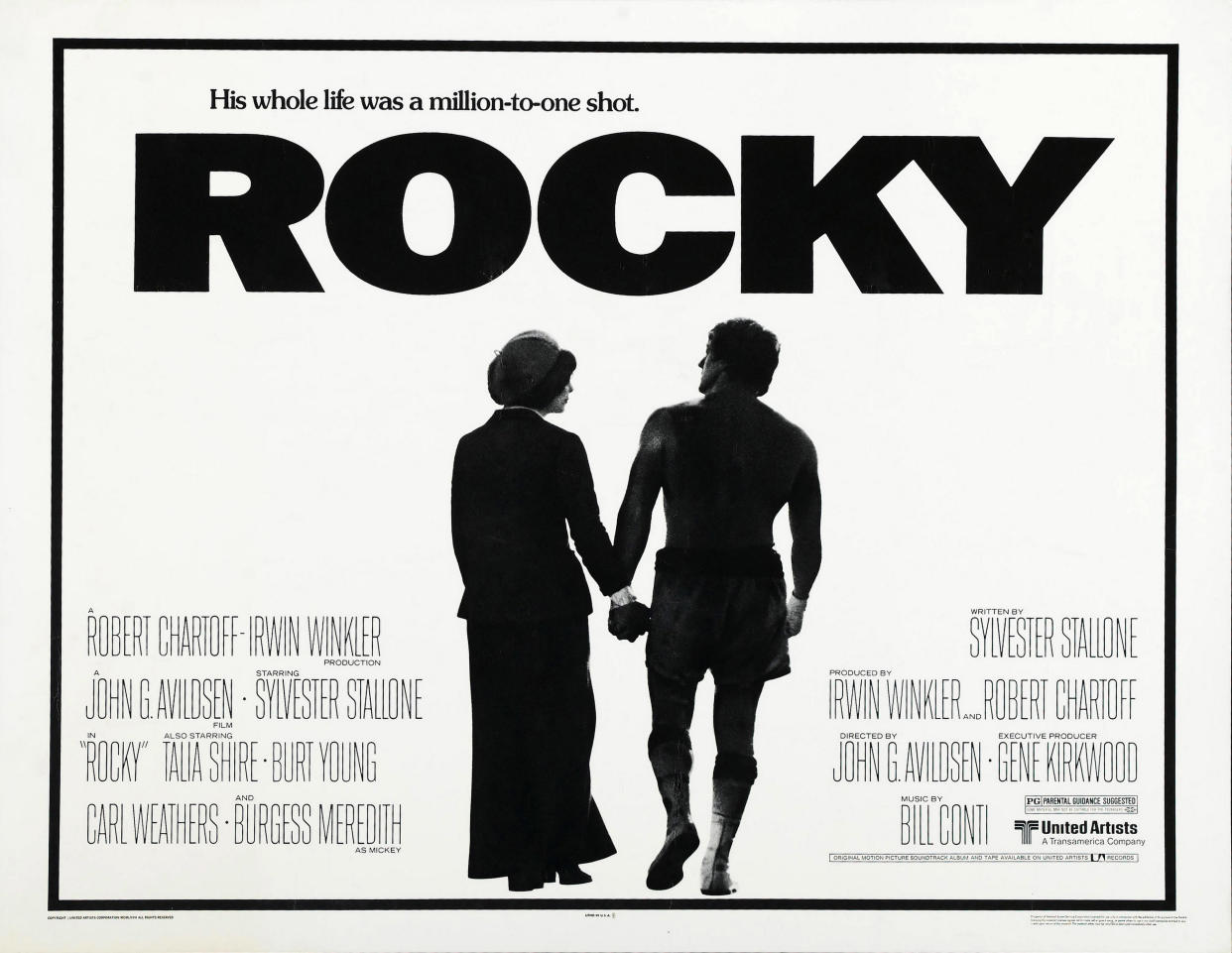 The poster for Rocky preserves the movie's original downbeat ending (Photo: United Artists/courtesy Everett Collection)