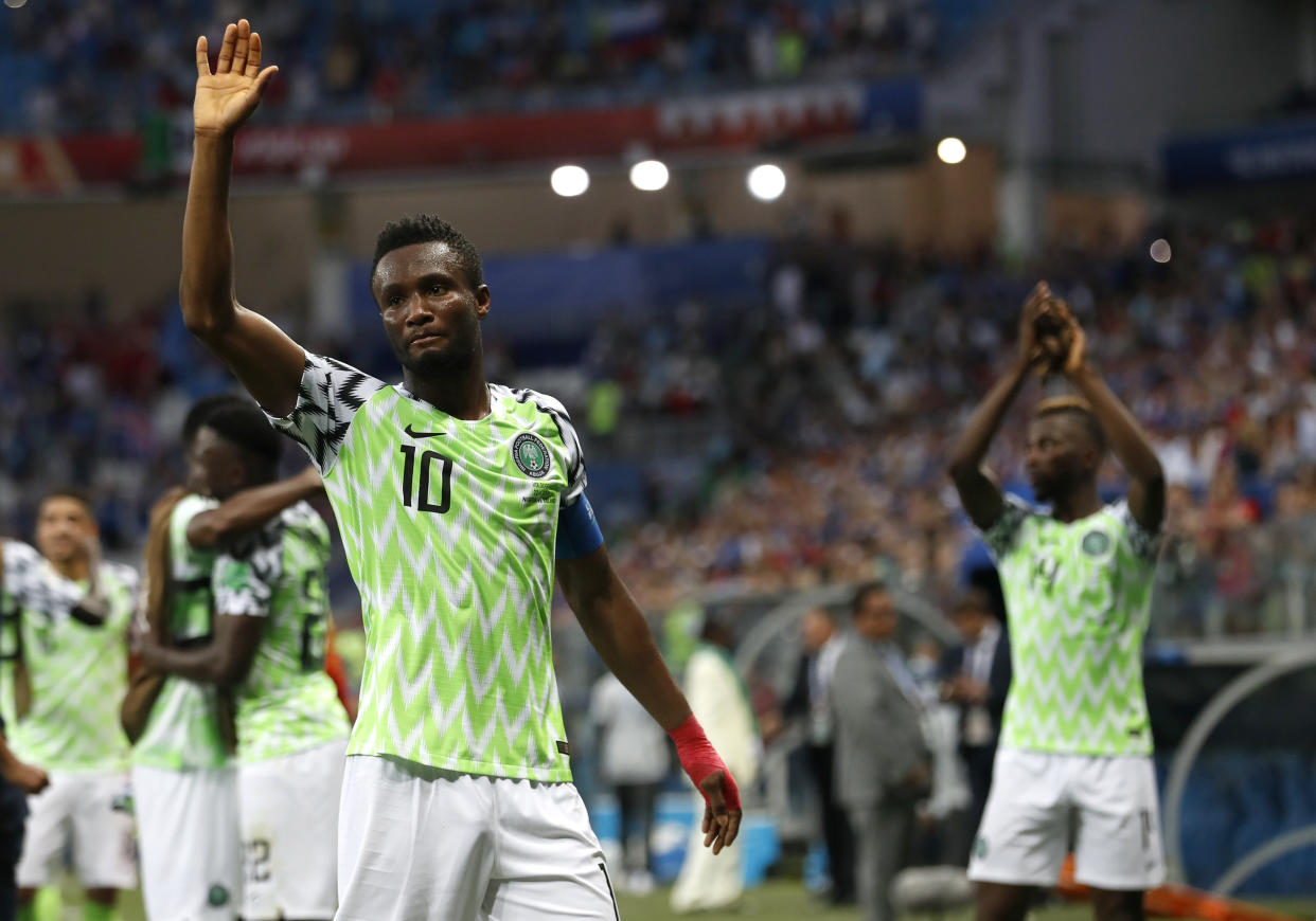 Nigeria captain John Obi Mikel’s father was kidnapped just hours before Nigeria’s game against Argentina last week. Pa Michael Obi was rescued after nearly a week. (AP)