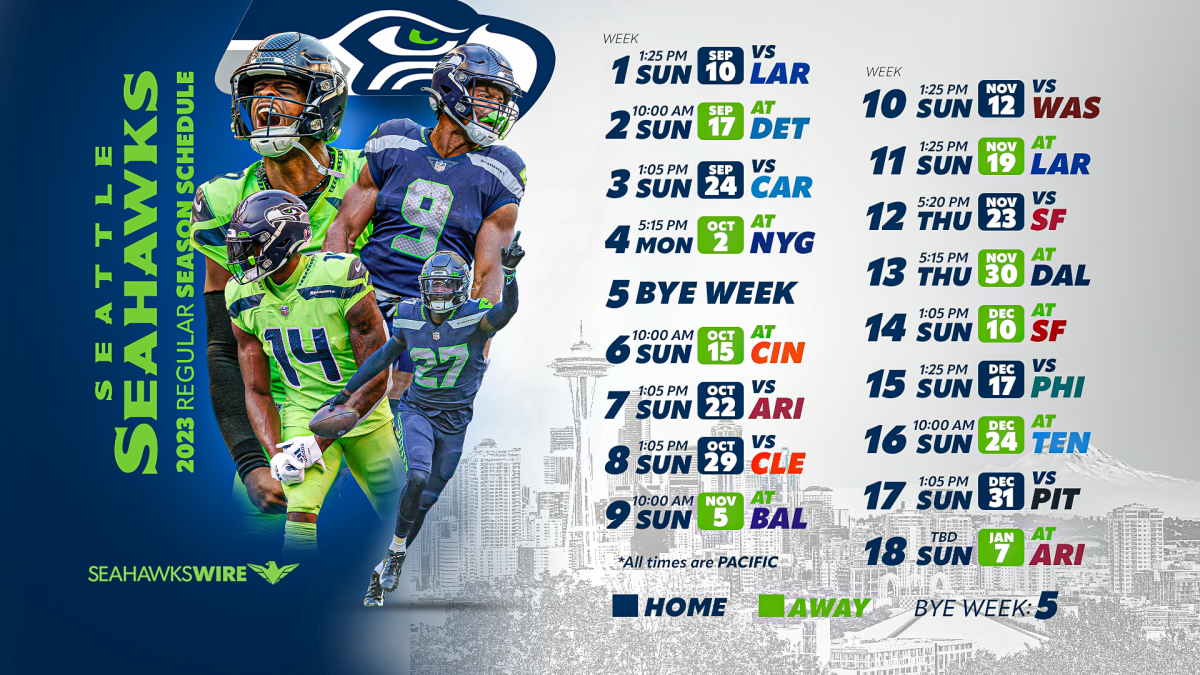 Seattle Seahawks 2023 schedule: Downloadable wallpaper