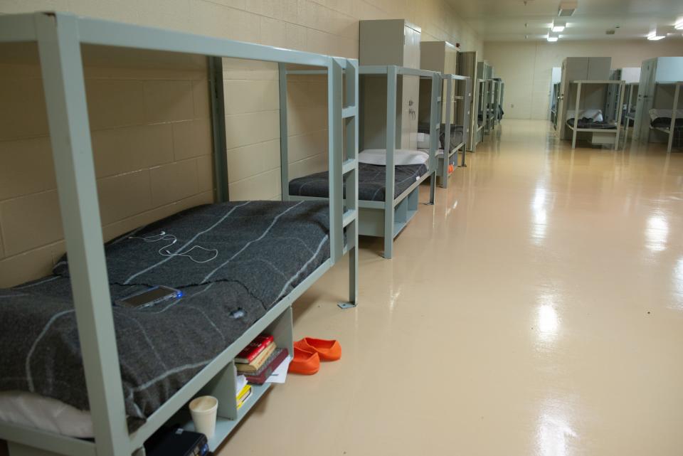 Minimum-security Shawnee County Jail inmates spend the night on these bunk beds in an annex the county corrections department maintains at 818 S.E. Adams. The county commission voted Monday to solicit beds to buy more beds of this type.