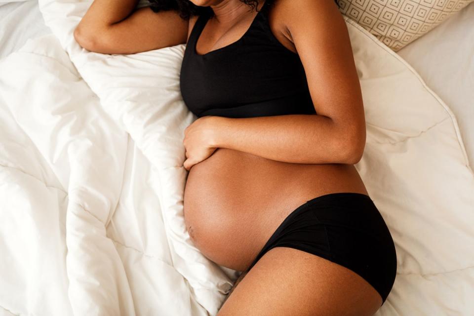 pregnant woman laying down