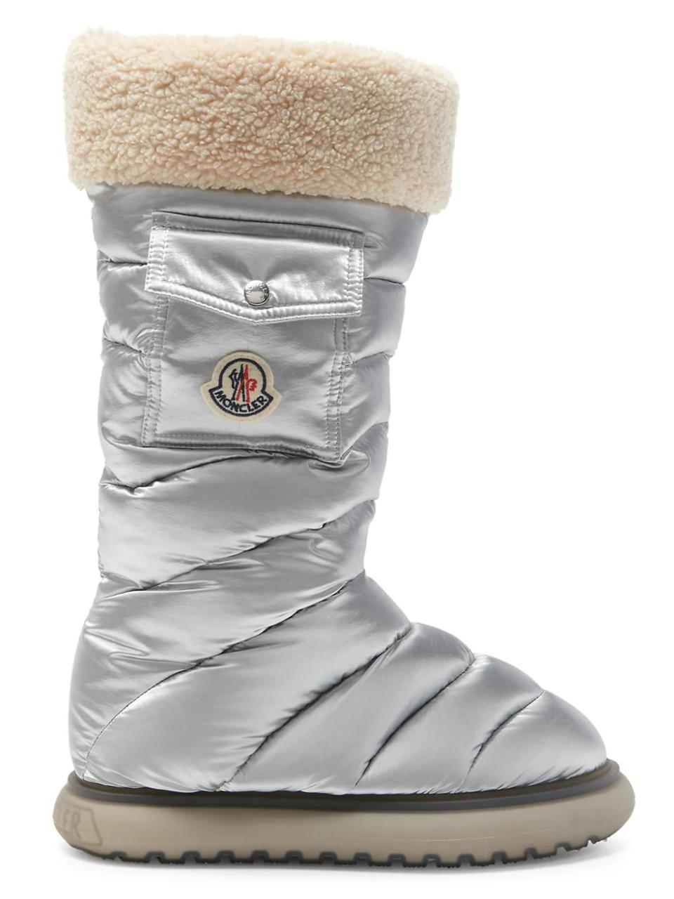 Moncler Gaia Pocket Metallic Faux Fur-Trim Snow Boots Saks Fifth Avenue