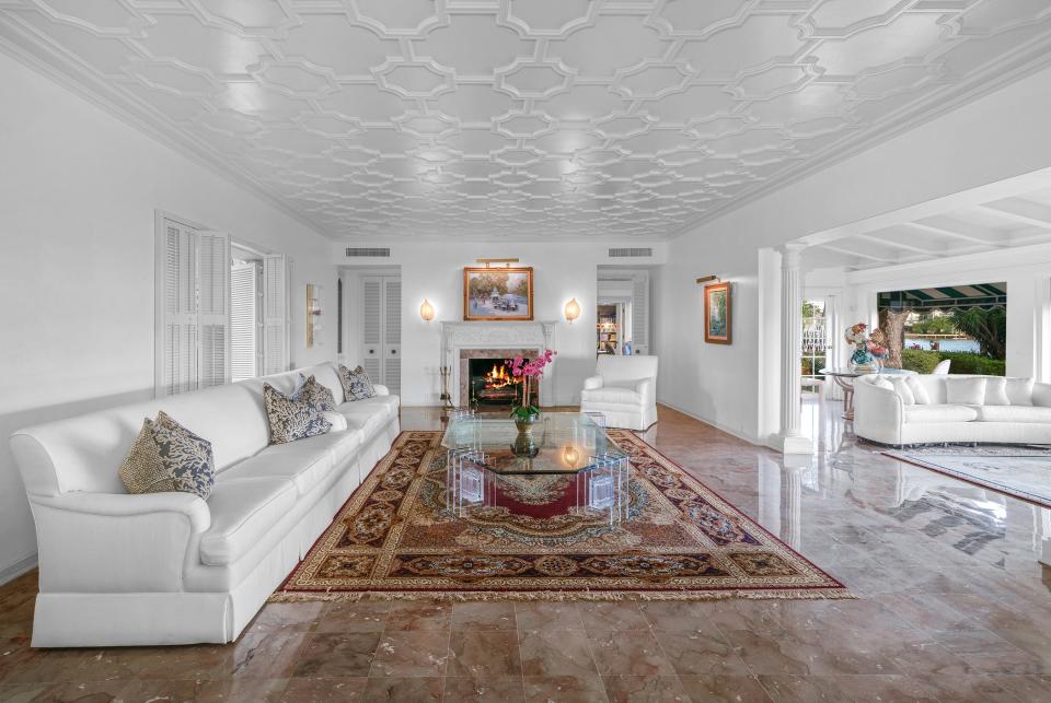 a white room in the most expensive home currently for sale in Florida, 18 La Gorce Circle in Miami Beach