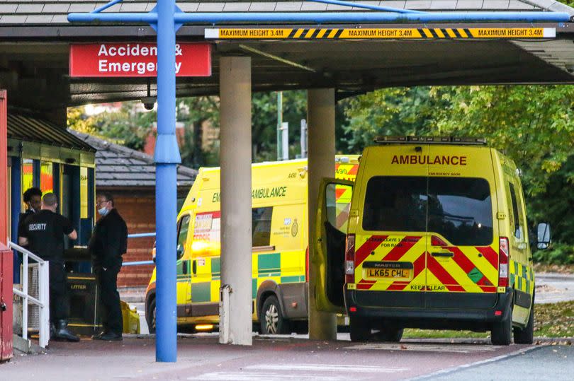 Ambulances outside North Manchester General Hospital