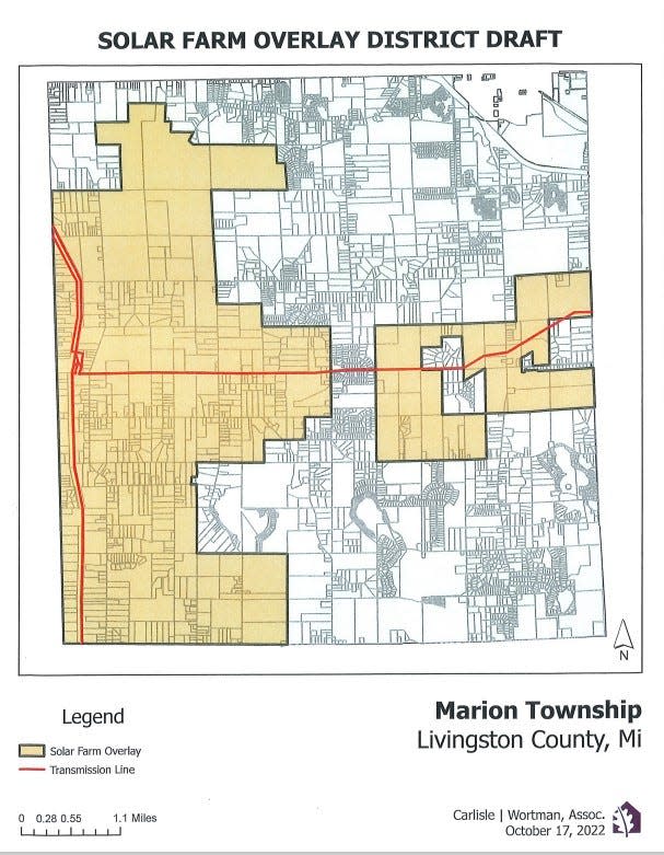 Marion Township Board of Trustees held a meeting on Thursday, Jan. 26, 2023 about large-scale utility solar. The picture is an example of what is being proposed in the township