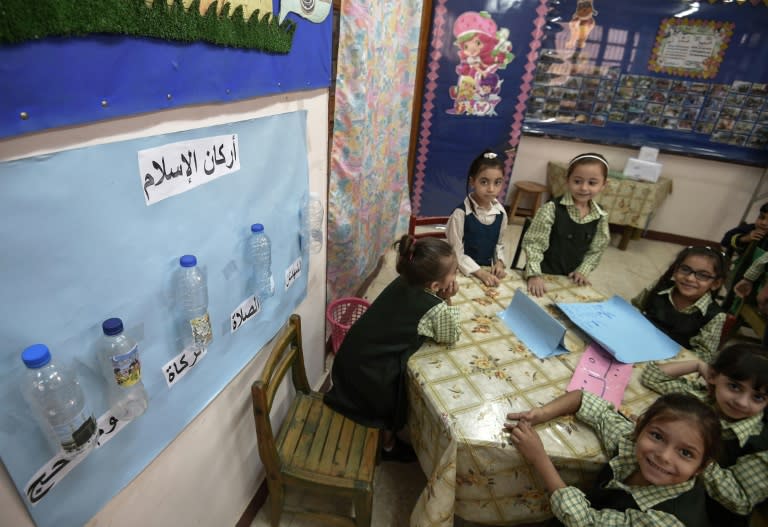 A classroom at the Mahaba school, where 3,000 pupils are educated, despite many of their parents being unable to afford fees