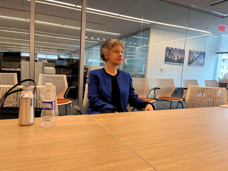 FILE PHOTO: Boston Fed President Susan Collins pictured during an interview in Washington