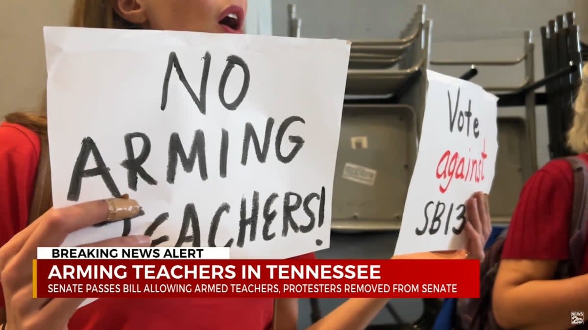 Parents and gun safety protestors voiced their anger inside Tennessee’s Senate chamber (WKRN News 2)