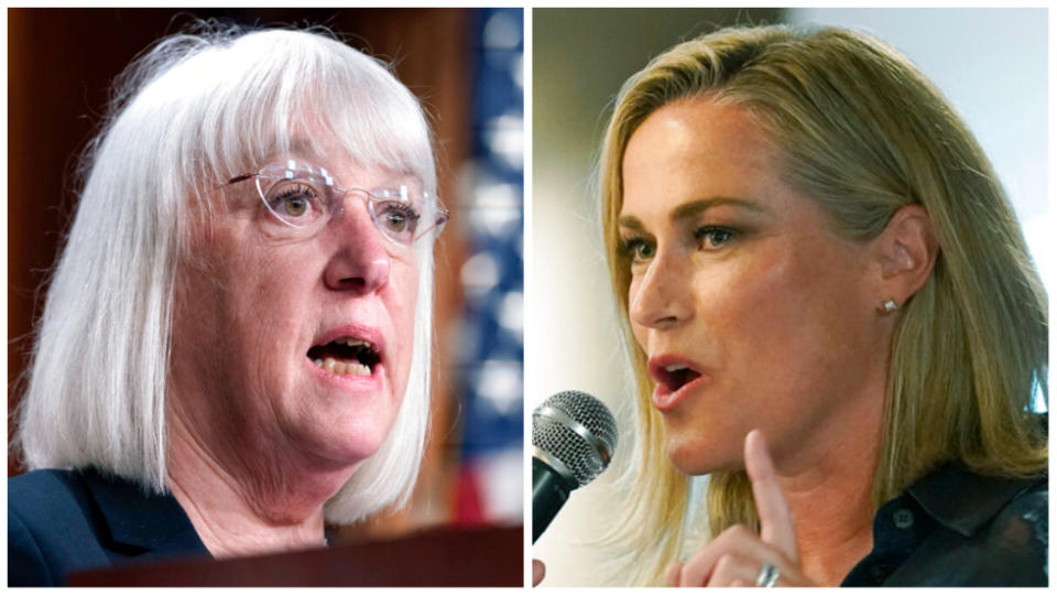 Incumbent Sen. Patty Murray (D-WA), right, and Tiffany Smiley, the GOP nominee, left. (AP Photo)