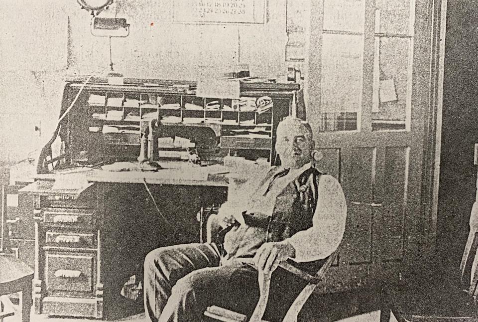 A few days before he was shot, Schoharie County, N.Y., Sheriff Henry Steadman was photographed sitting in his office, where the shooting happened July 16, 1930.