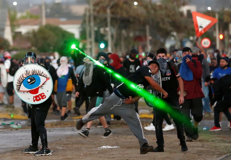 Protest against Chile's government in Quilpue city during the one-year-anniversary of the protests and riots in 2019