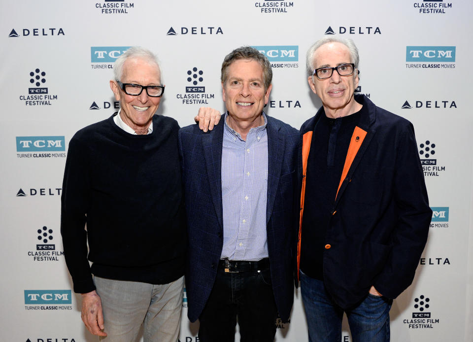 LOS ANGELES, CA - APRIL 08:  (L-R) Directors Jim Abrahams and David Zucker, and producer Jerry Zucker at the screening of 'The Kentucky Fried Movie' during the 2017 TCM Classic Film Festival on April 8, 2017 in Los Angeles, California. 26657_005  (Photo by Stefanie Keenan/Getty Images for TCM)