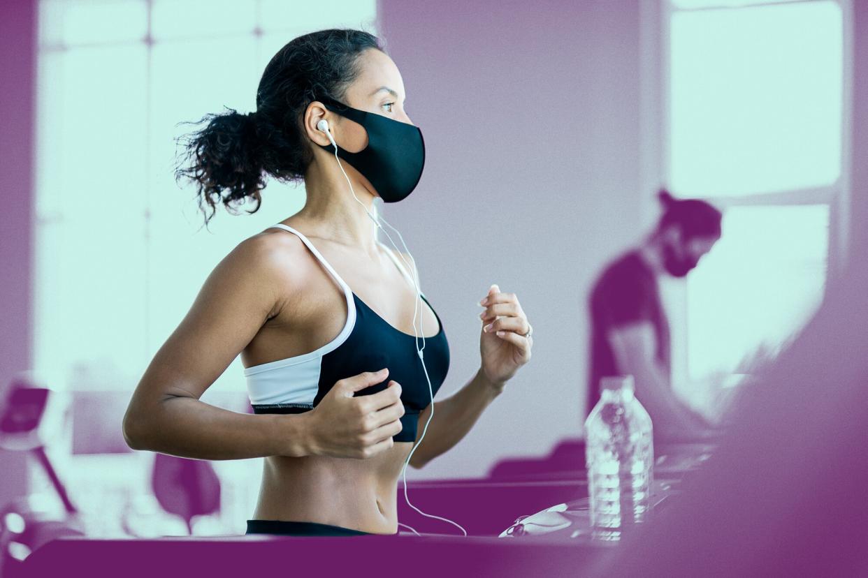 Woman Wearing Face Mask At The Gym