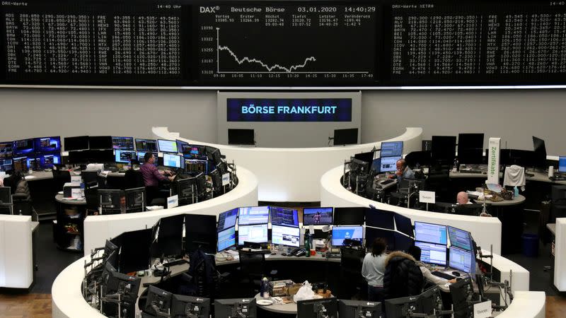 FILE PHOTO: The German share price index DAX graph is pictured at the stock exchange in Frankfurt