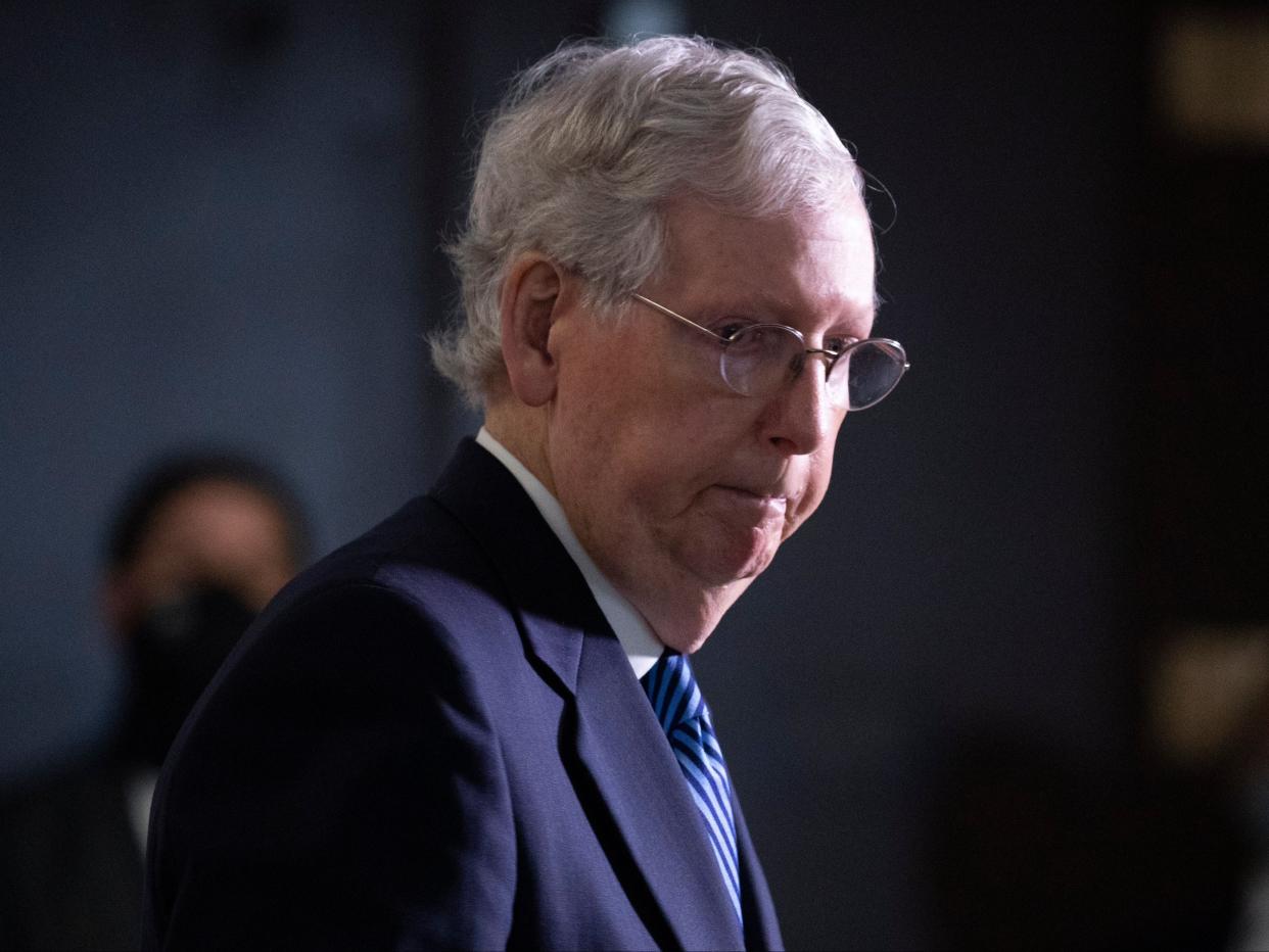 Senate Majority Leader Mitch McConnell is close to securing enough GOP support to hold a vote on President Trump's third Supreme Court nominee before Election Day. (EPA)