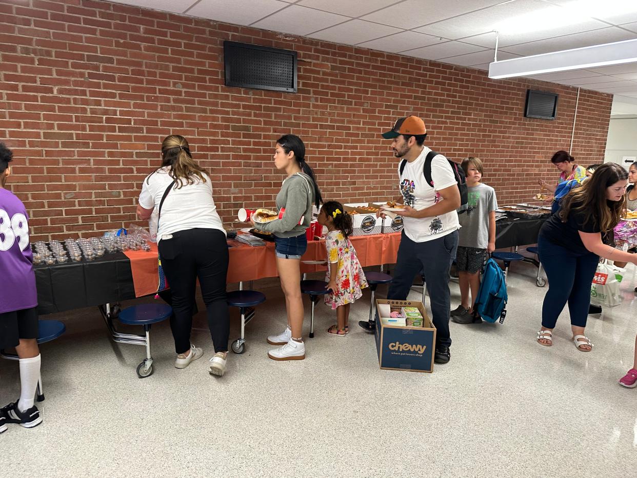 Over 500 families with students in the Pennsbury School District gathered Monday at Pennwood Middle School for a back-to-school event to give children a great start to the academic year. Community groups and businesses donated thousands of dollars in food, supplies and services to students.