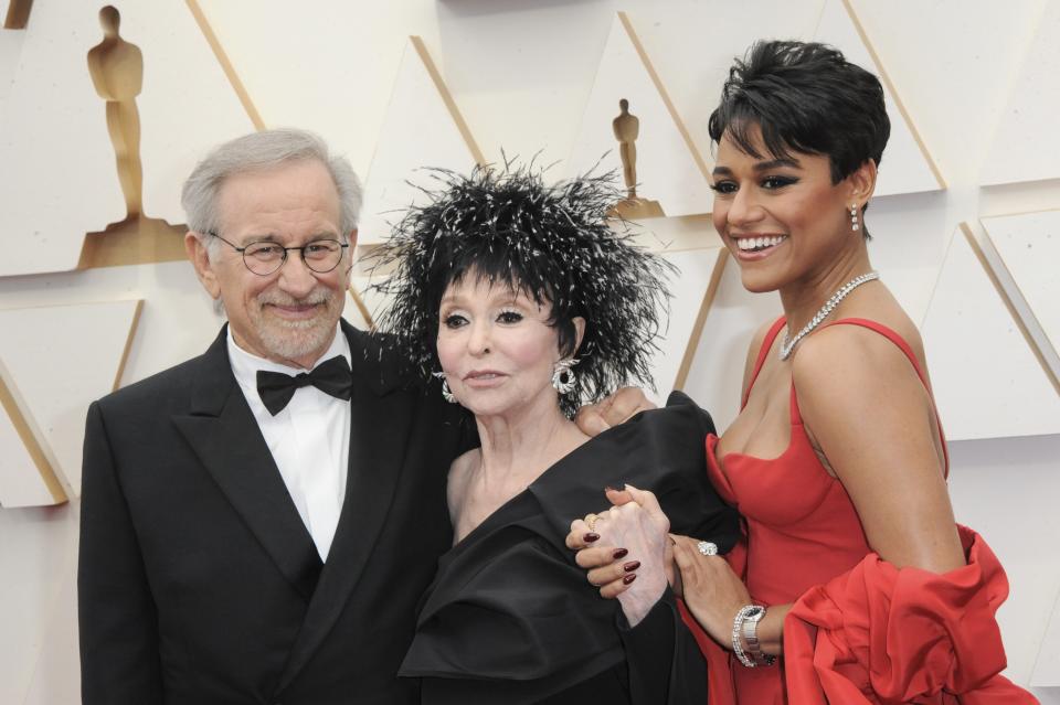 With Steven Spielberg and Rita Moreno at the Oscars. - Credit: Elizabeth Goodenough/Everett Collection