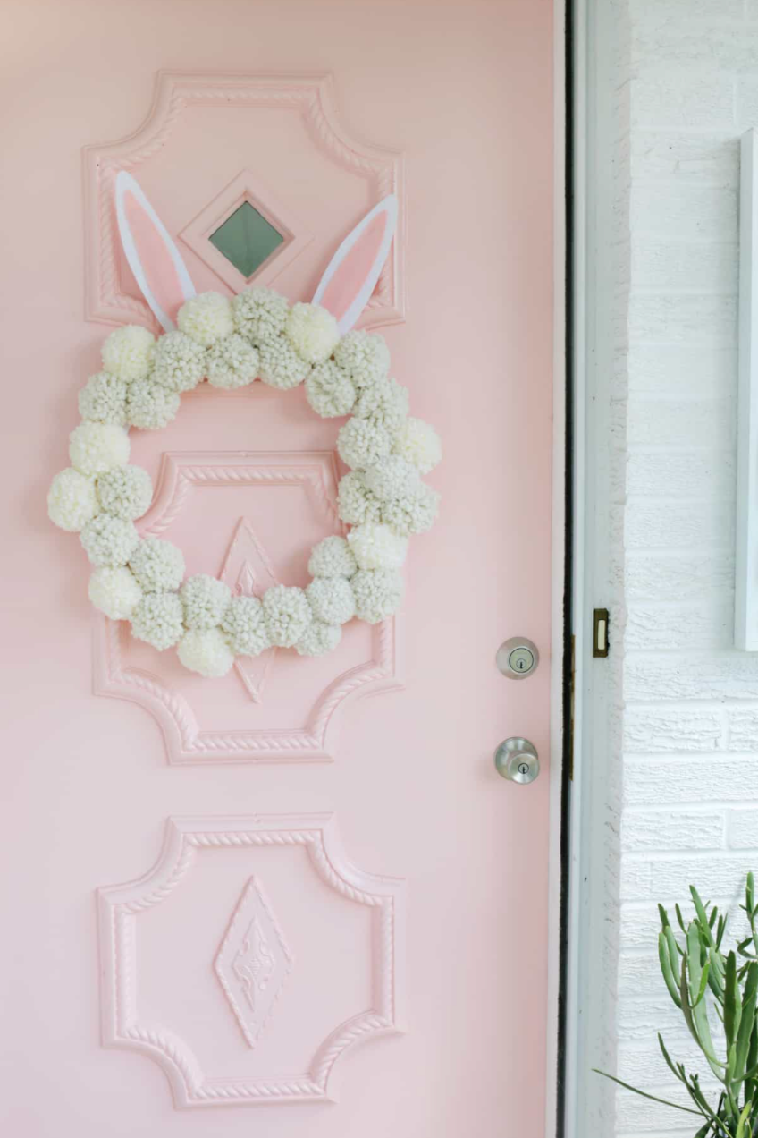 easter decorations like a pom pom wreath