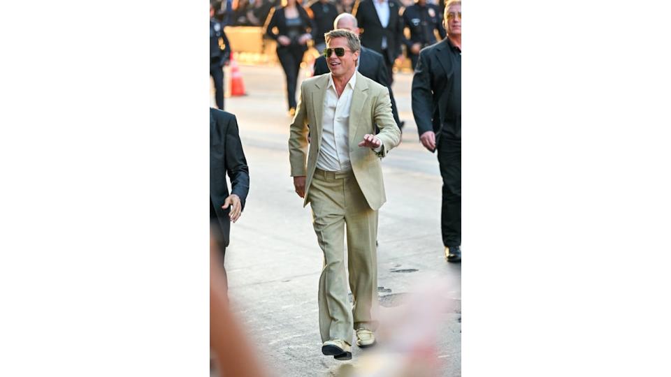 brad pitt green suit