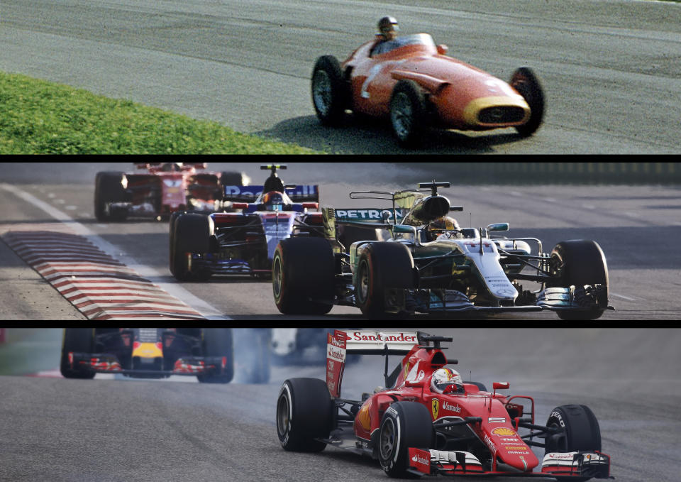 Changing times: Fangio, Hamilton, Vettel … at the end of 2018, it’s likely two of the three will be five-times champions