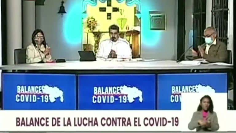 Nicolás Maduro durante un anuncio oficial por televisión