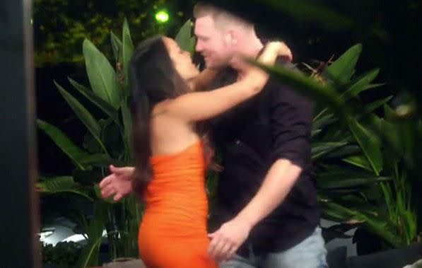 On Wednesday night they went in for a kiss. Source: Channel Nine