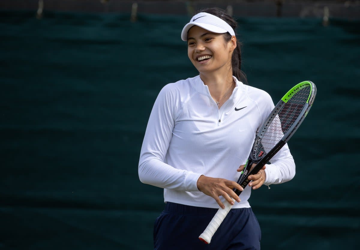 Emma Raducanu will hope to be all smiles again at Wimbledon (David Gray/AELTC Pool) (PA Archive)