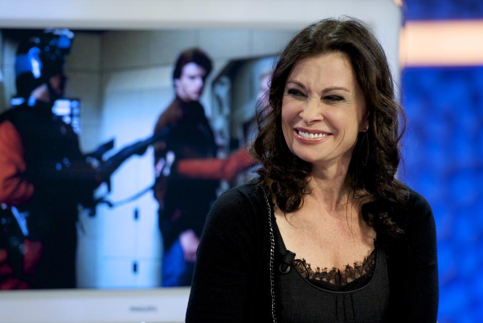 Actress Jane Badler appears on talk show