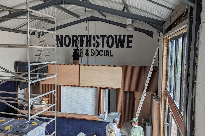 Work taking place inside Northstowe Tap and Social