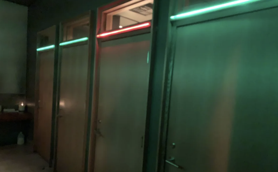 Lights on bathroom stalls to tell you if they're occupied or not