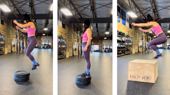 Woman demonstrates a foot exercise